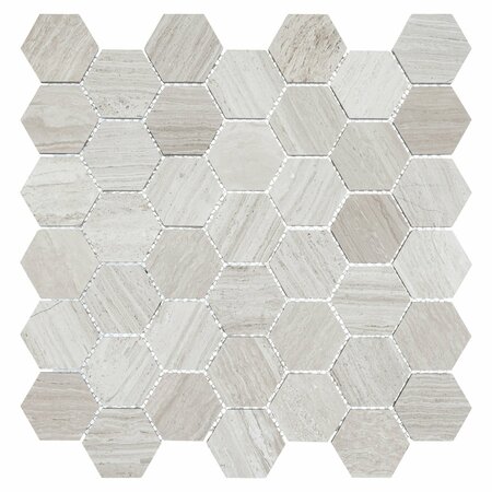 ANDOVA TILES ANDOVA TILES Channing 2" x 2" Marble Honeycomb Mosaic Floor Use Tile ANDCHA129